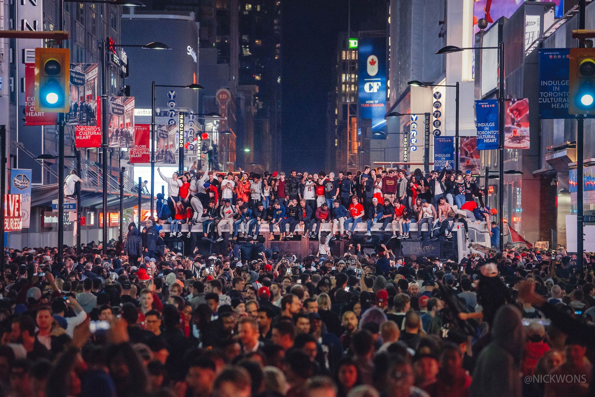 Toronto Raptors Championship on Yonge Street by Nick Wons