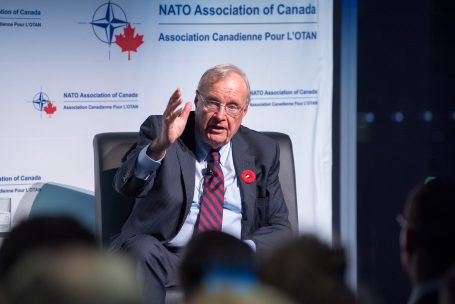 Corporate Event Photography of Former Canadian PM Paul Martin Speaking at the NATO Canada gala in Toronto by Nick Wons