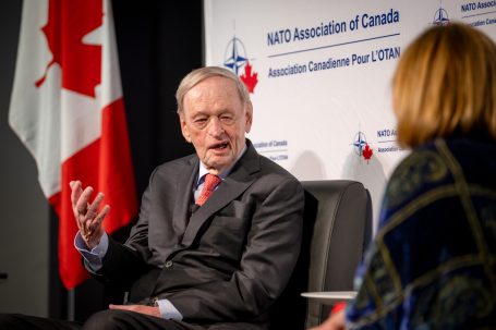 Former Canadian Prime Minister Jean Chretien speaking at the NATO Canada Gala 2022 in Toronto by Nick Wons