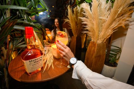 Solios Watch on wrist of influencer at Maker's Mark event in Toronto