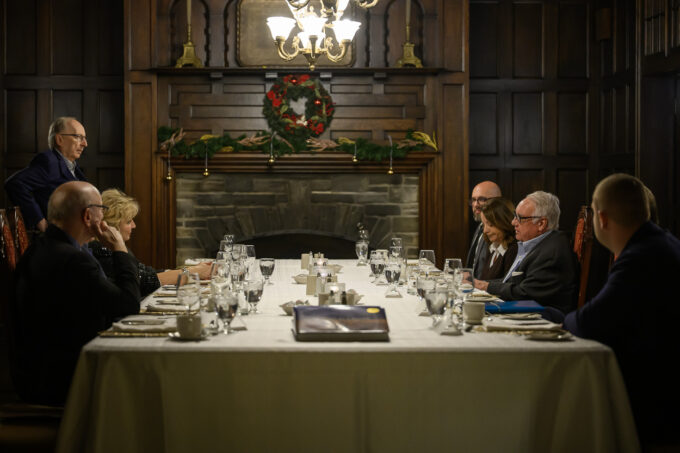 Howard G Buffett hanving lunch of the Peterson Literary Fund Board Members at The Old Mill in Toronto