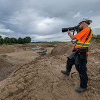 Nick Wons photographing a quarry in Northern Ontario