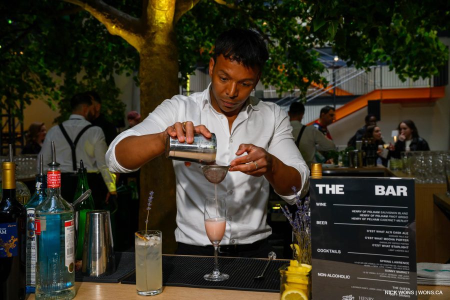 Bartender mixing drinks at St Lawrence Market North open house