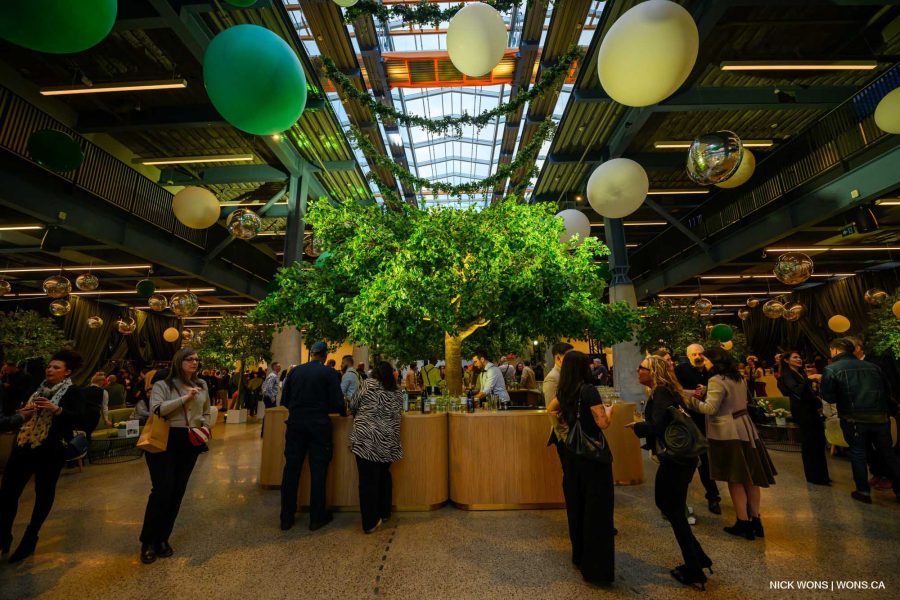 Wide shot of main bar at St Lawrence Market North industry open house event