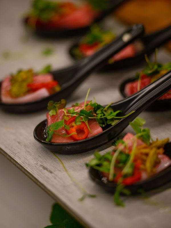 Close up of appetizers served at St Lawrence Market North photographed by Nick Wons